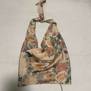 Floral Print Zara women scoop neck shirt open back